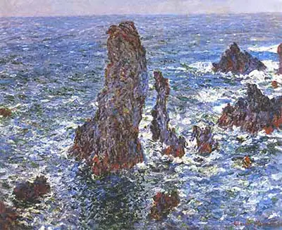Les Pyramides de Port‑Coton, mer sauvage Claude Monet